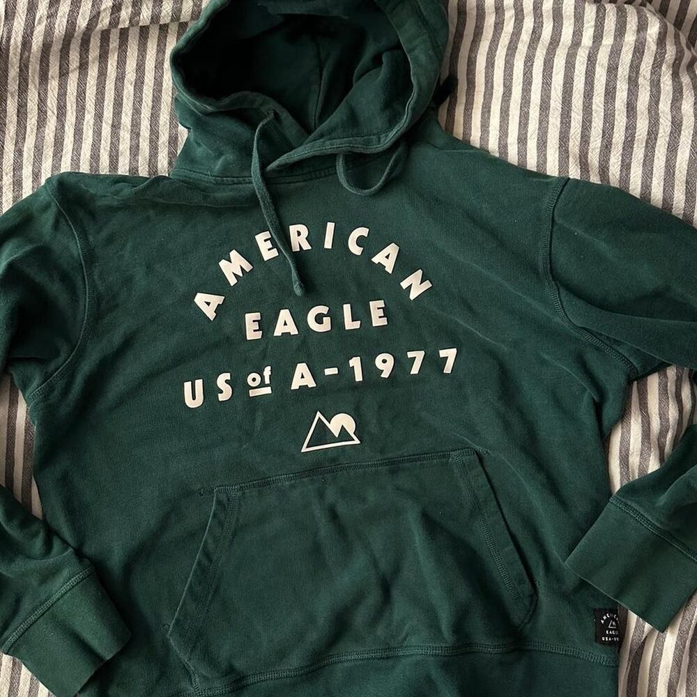 American-eagle Men's Green Hoodie